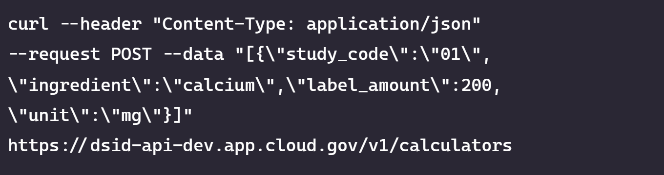 DSID API Example Response