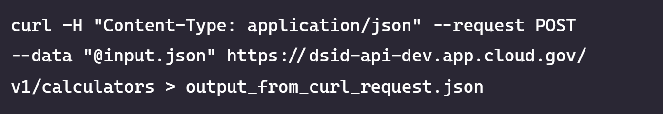DSID API Example Response