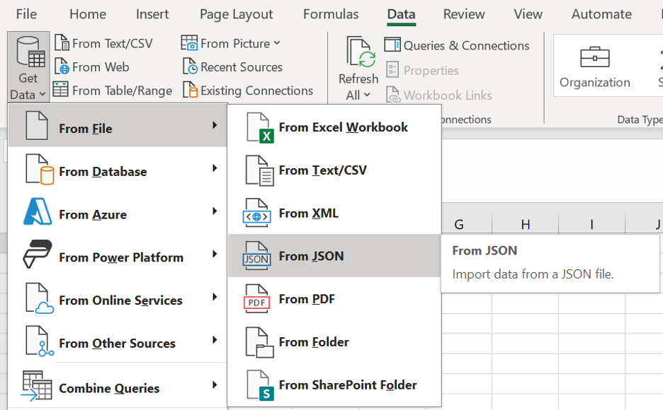 Open an excel file